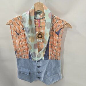 Superluckycat × Metropark Multipatterned Upcycled Patchwork Vest Size Medium
